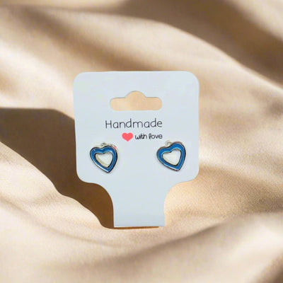 💙 Blue Light Heart Stud Earrings
