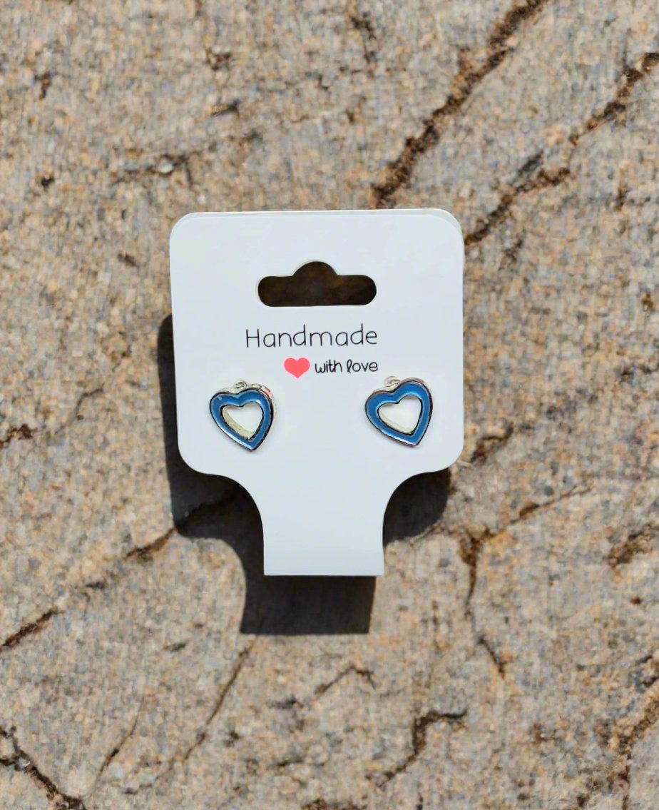 💙 Blue Light Heart Stud Earrings