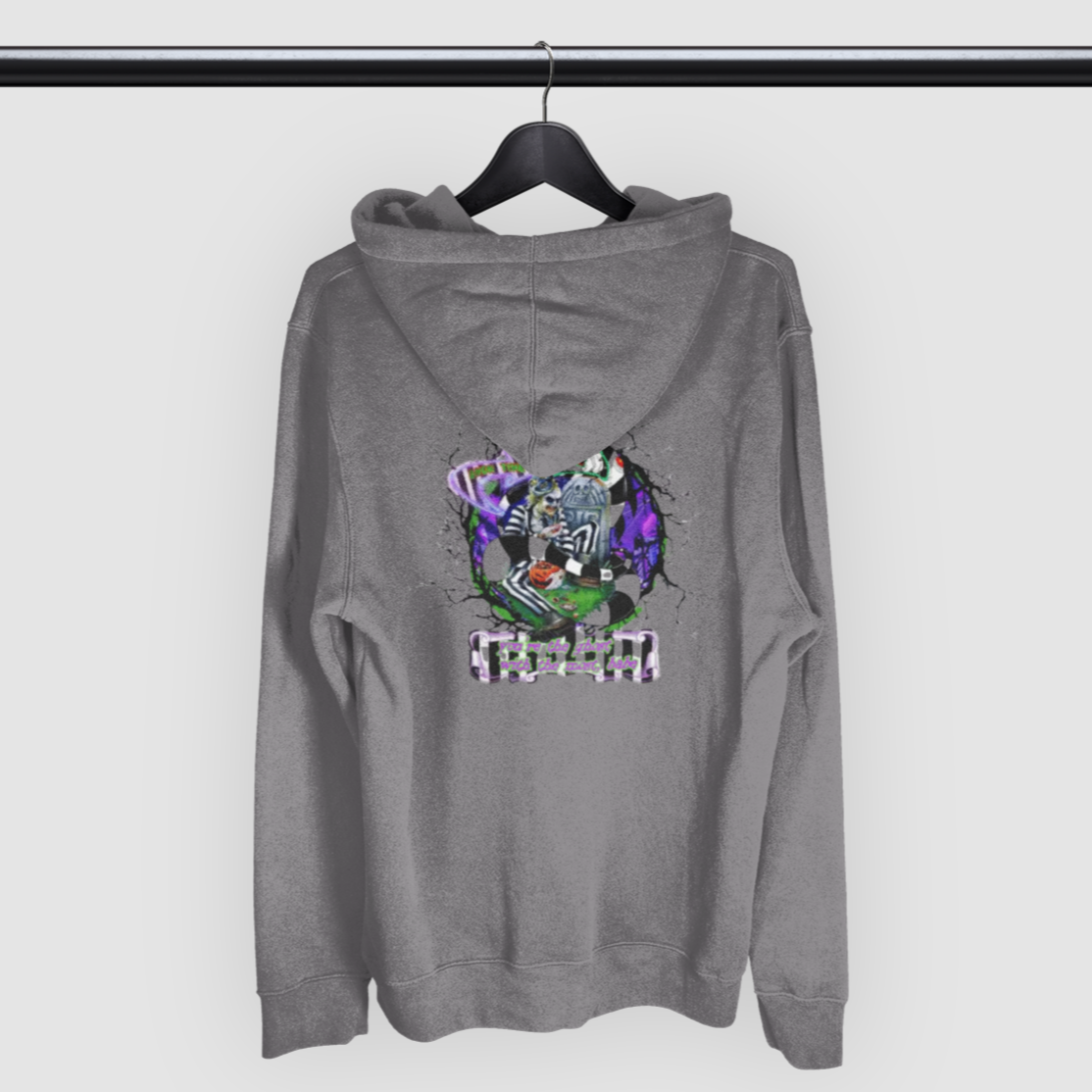 Grey Beetlejuice Graphic Hoodie