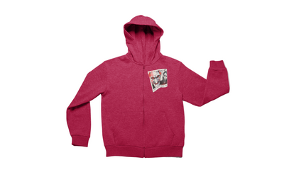Red Jigsaw and Scream Inspired Zip-Up Hoodie