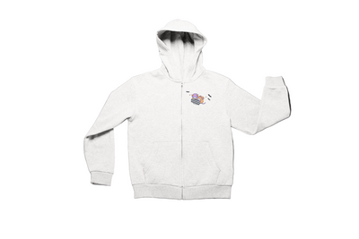 White Crop Hoodie with Kawaii Inspired Little Twin Stars