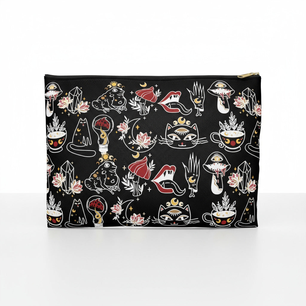 Black Gothic Skater Accessory Pouch