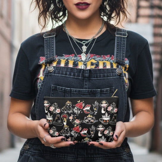 Black Gothic Skater Accessory Pouch