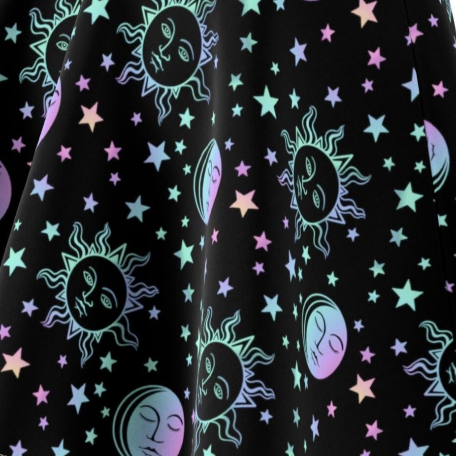 Black Rainbow Elastic Stretchy Skirt