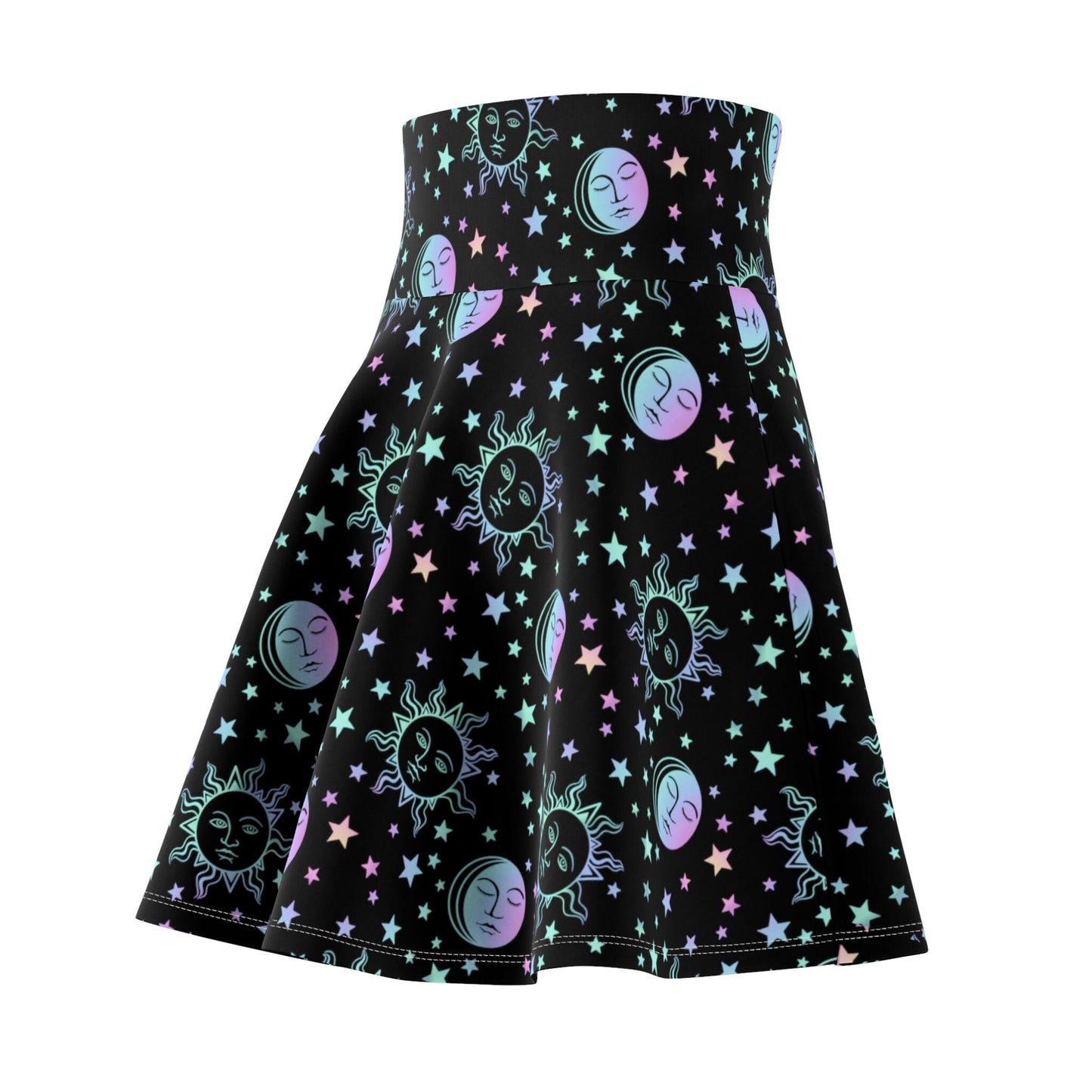 Black Rainbow Elastic Stretchy Skirt