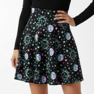Black Rainbow Elastic Stretchy Skirt