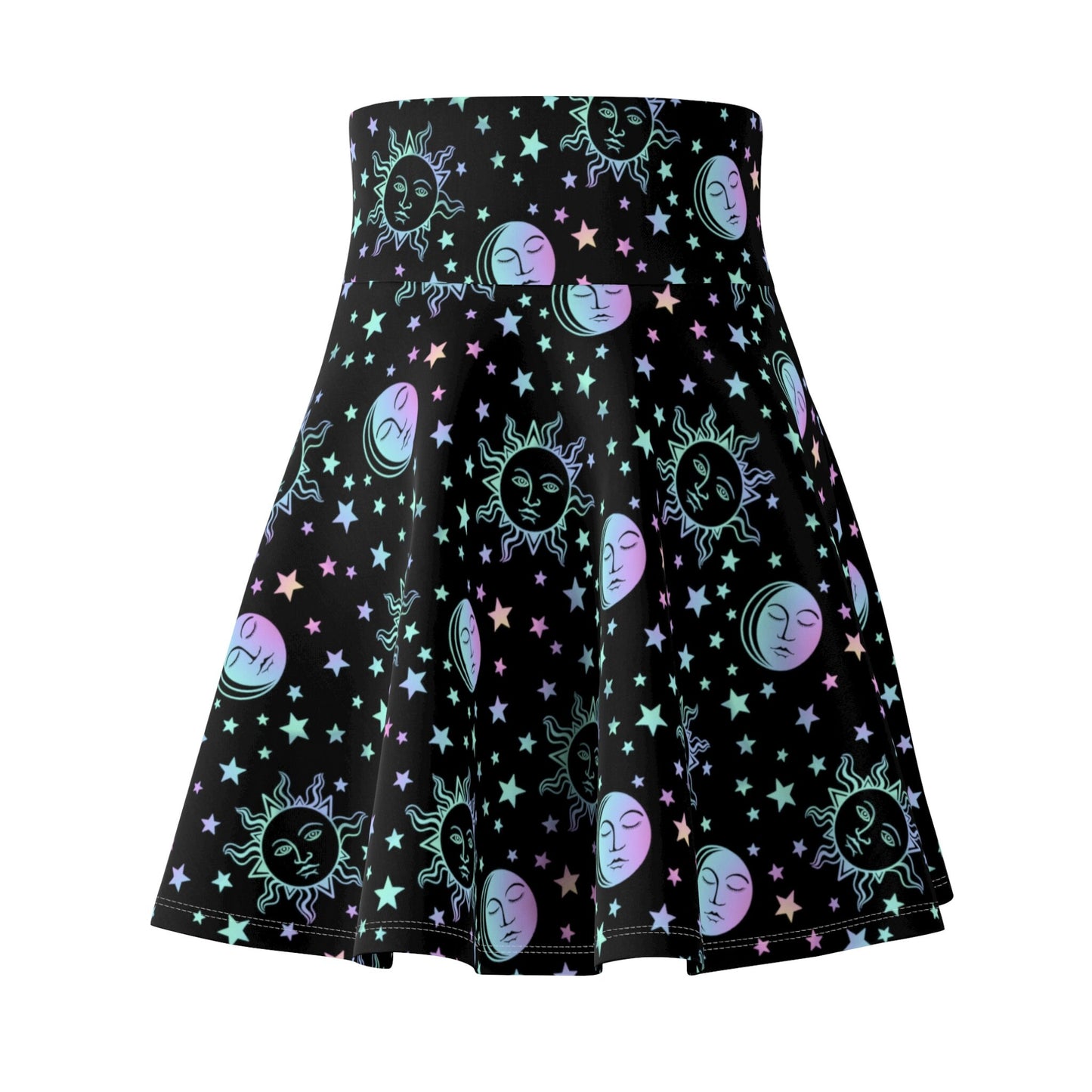 Black Rainbow Elastic Stretchy Skirt