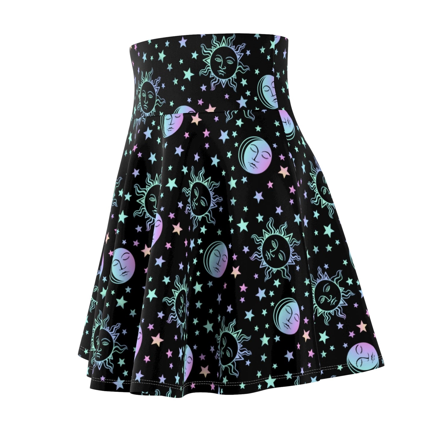 Black Rainbow Elastic Stretchy Skirt