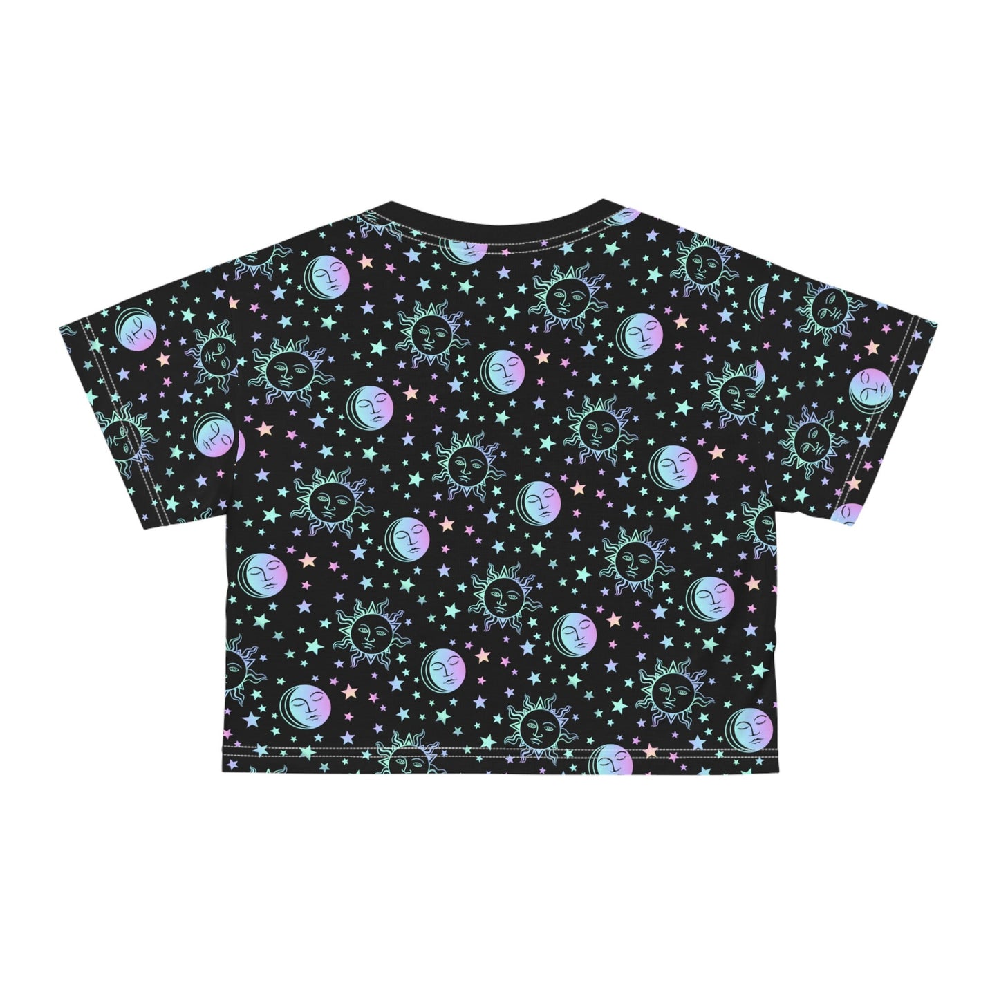 Black Rainbow Crop Top Moon Sun