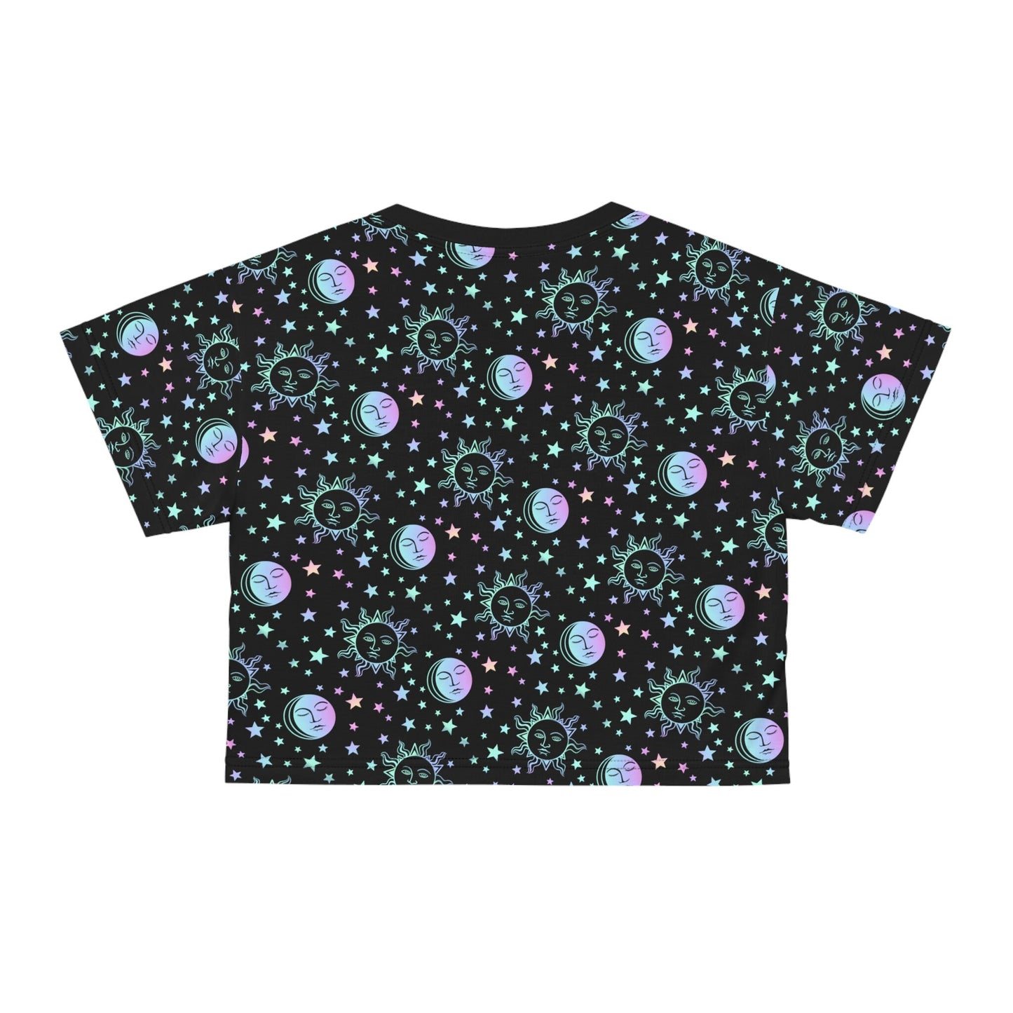 Black Rainbow Crop Top Moon Sun