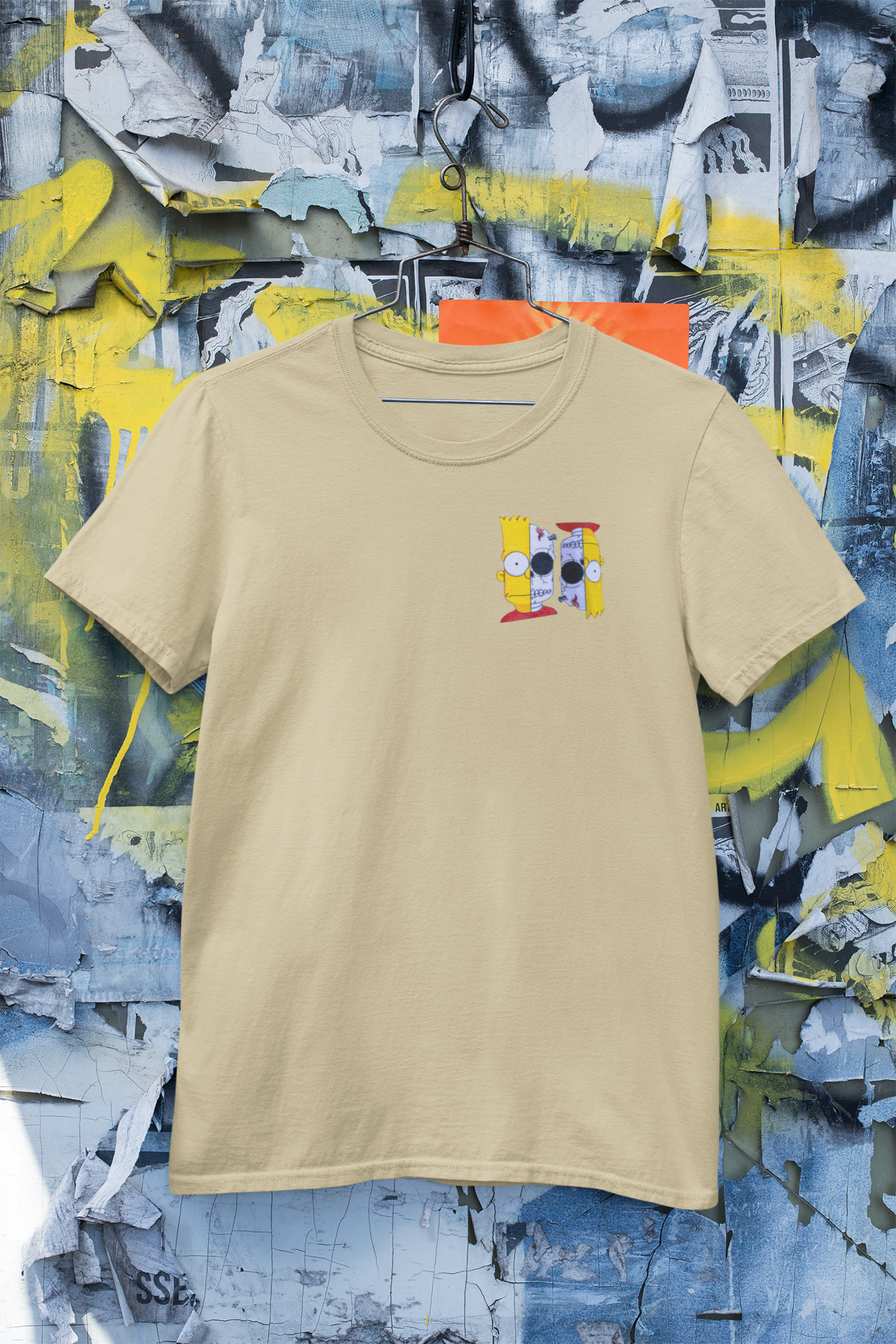 Faded Yellow Bart Simpsons Halloween T-Shirt