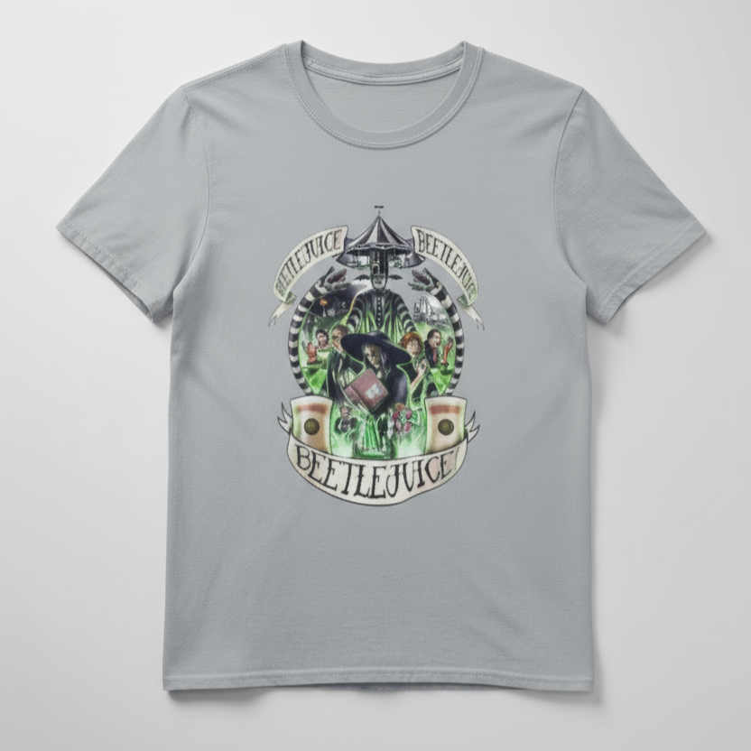 Grey Beetlejuice Graphic T-Shirt