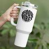 Good Vibes Stainless Steel Travel Mug 40oz with Handle