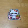 French Fries Soda Cat Set Magnet and Rainbow Glitter Sticker