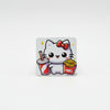 French Fries Soda Cat Set Magnet and Rainbow Glitter Sticker