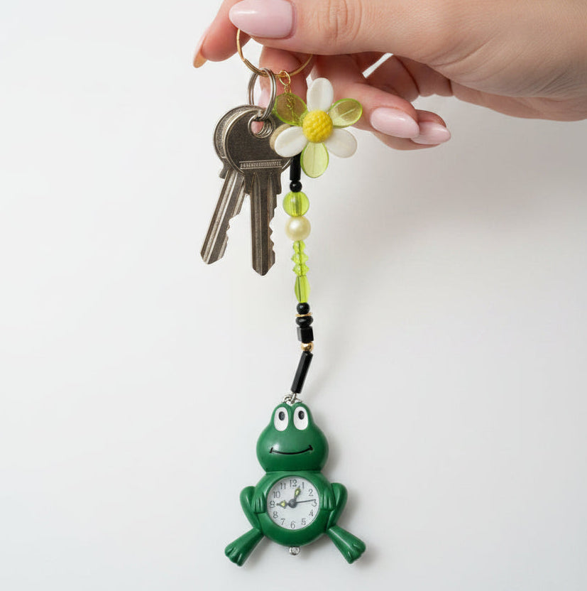 Frog Flower Watch Keychain