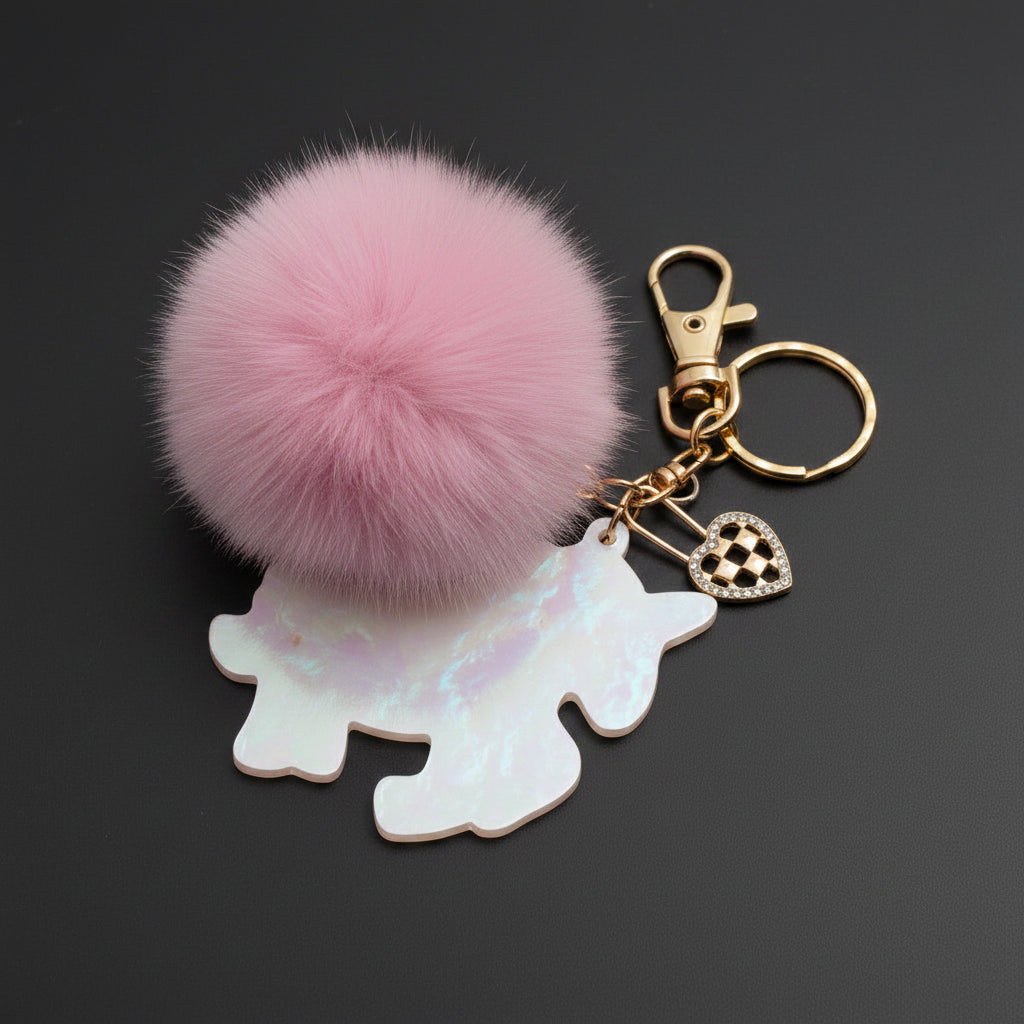 Pink Unicorn Keychain