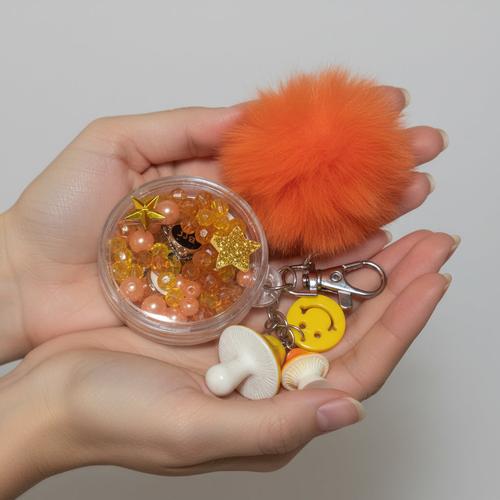 Orange Mushroom Keychain