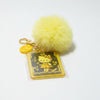 Neon Yellow Lillies Kitty Keychain