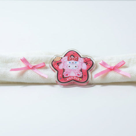 Pink and White Star Kawaii Headband with Bows