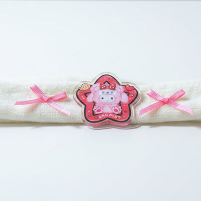 Pink and White Star Kawaii Headband with Bows