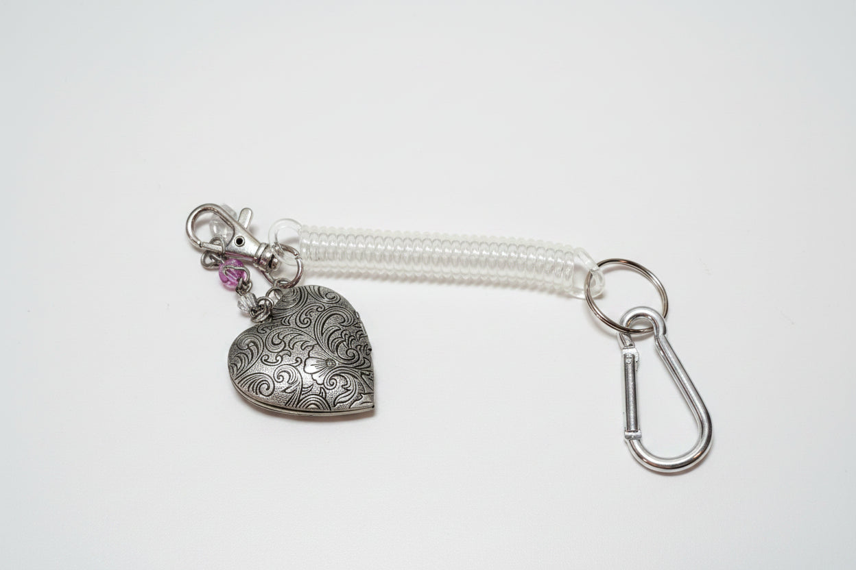 Heart Metal Locket Keychain