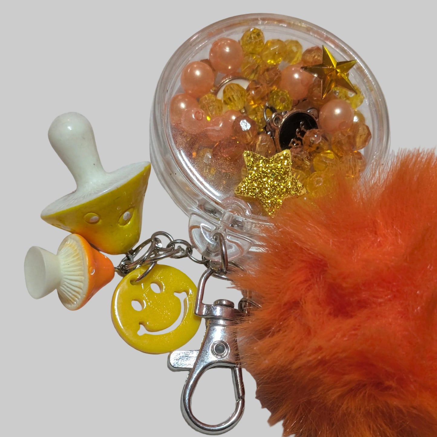 Orange Mushroom Keychain