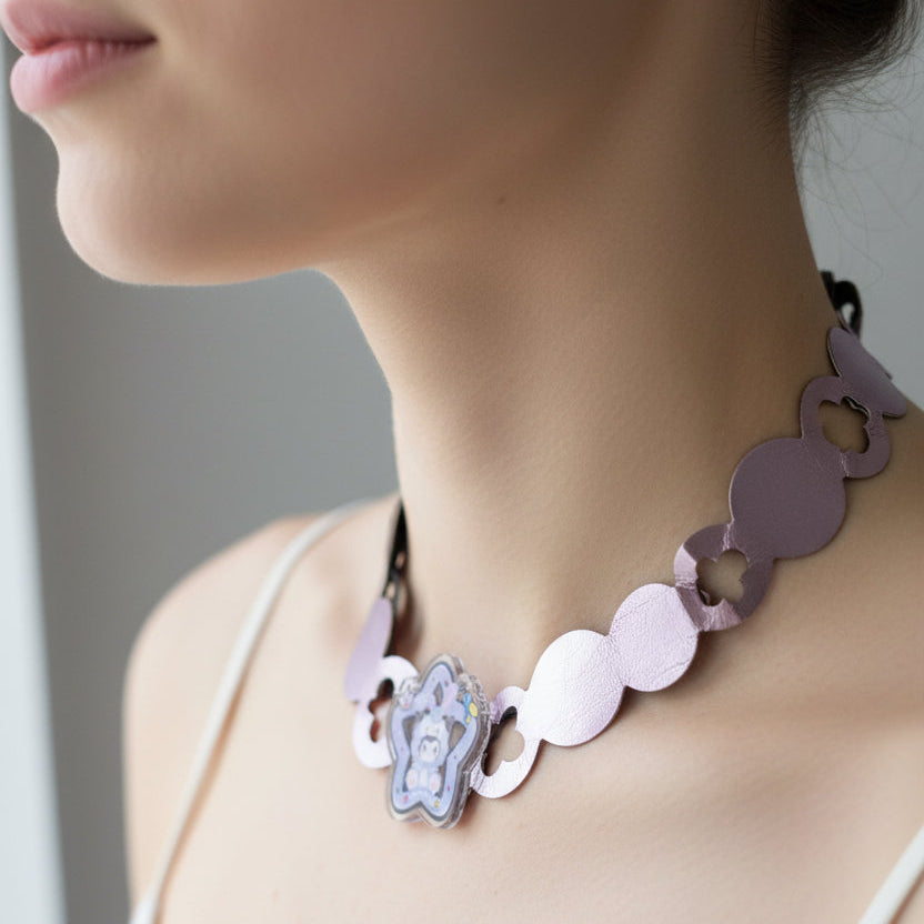 Purple Kawaii Headband Necklace