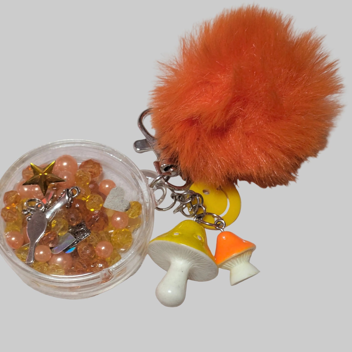 Orange Mushroom Keychain