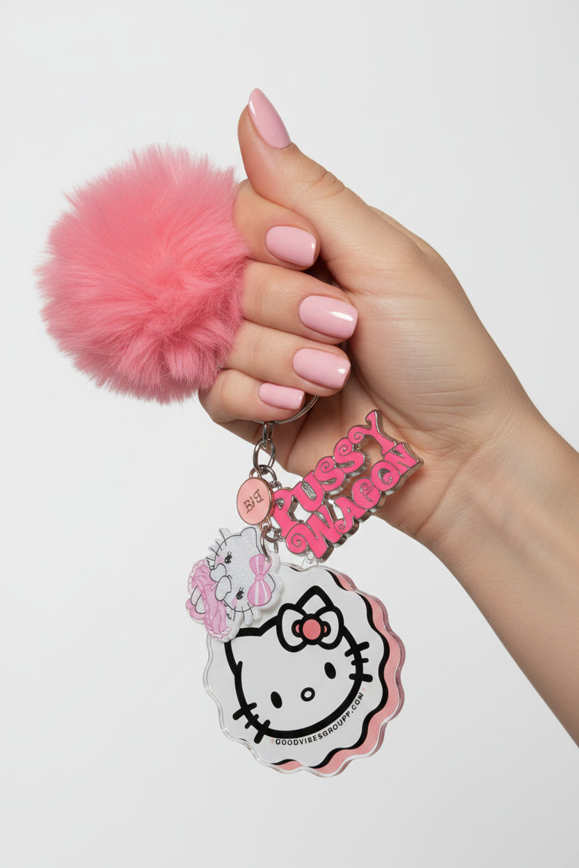 Pink Kitty Keychain