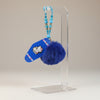 Blue Pompom Kawaii Cat Keychain