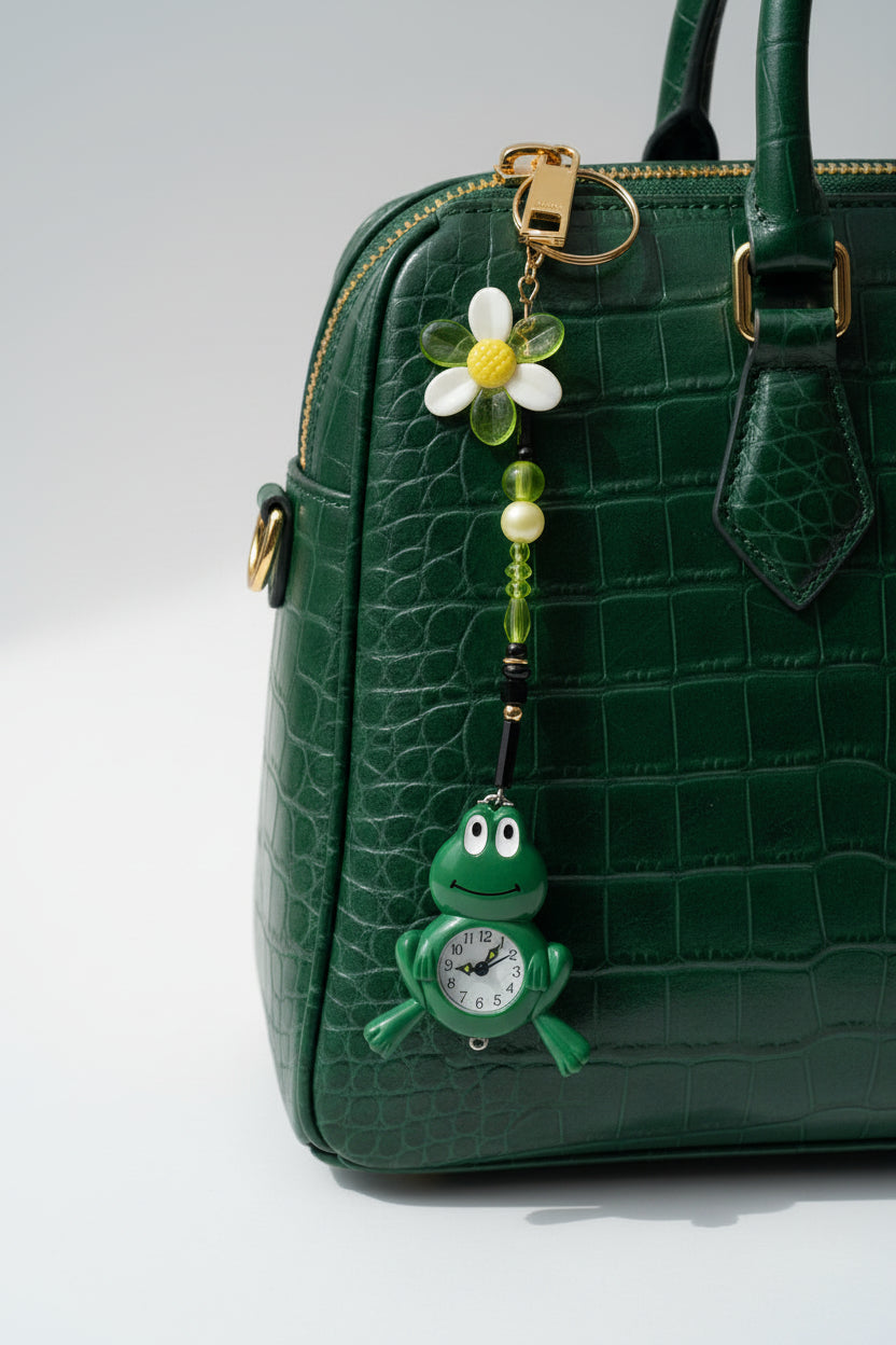 Frog Flower Watch Keychain