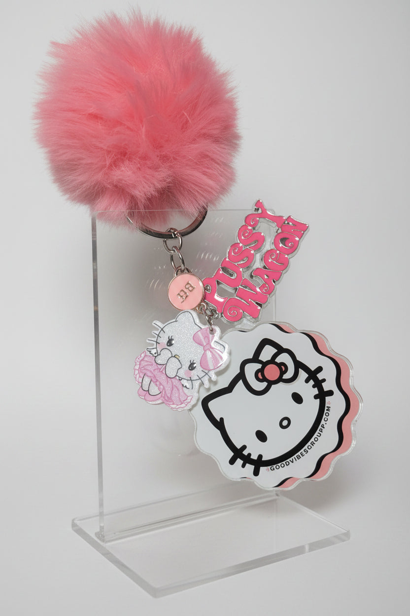 Pink Kitty Keychain