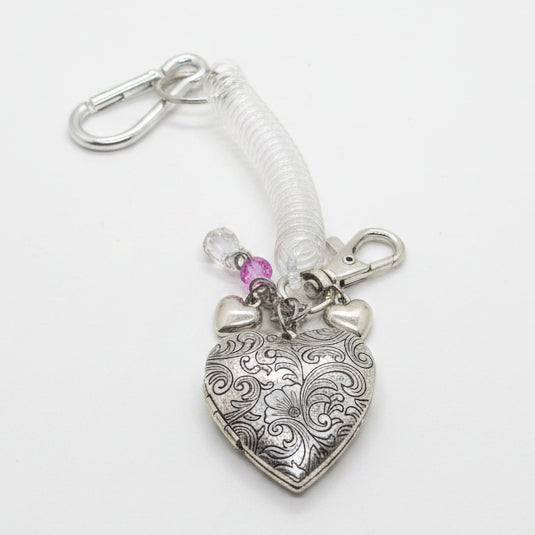 Heart Metal Locket Keychain