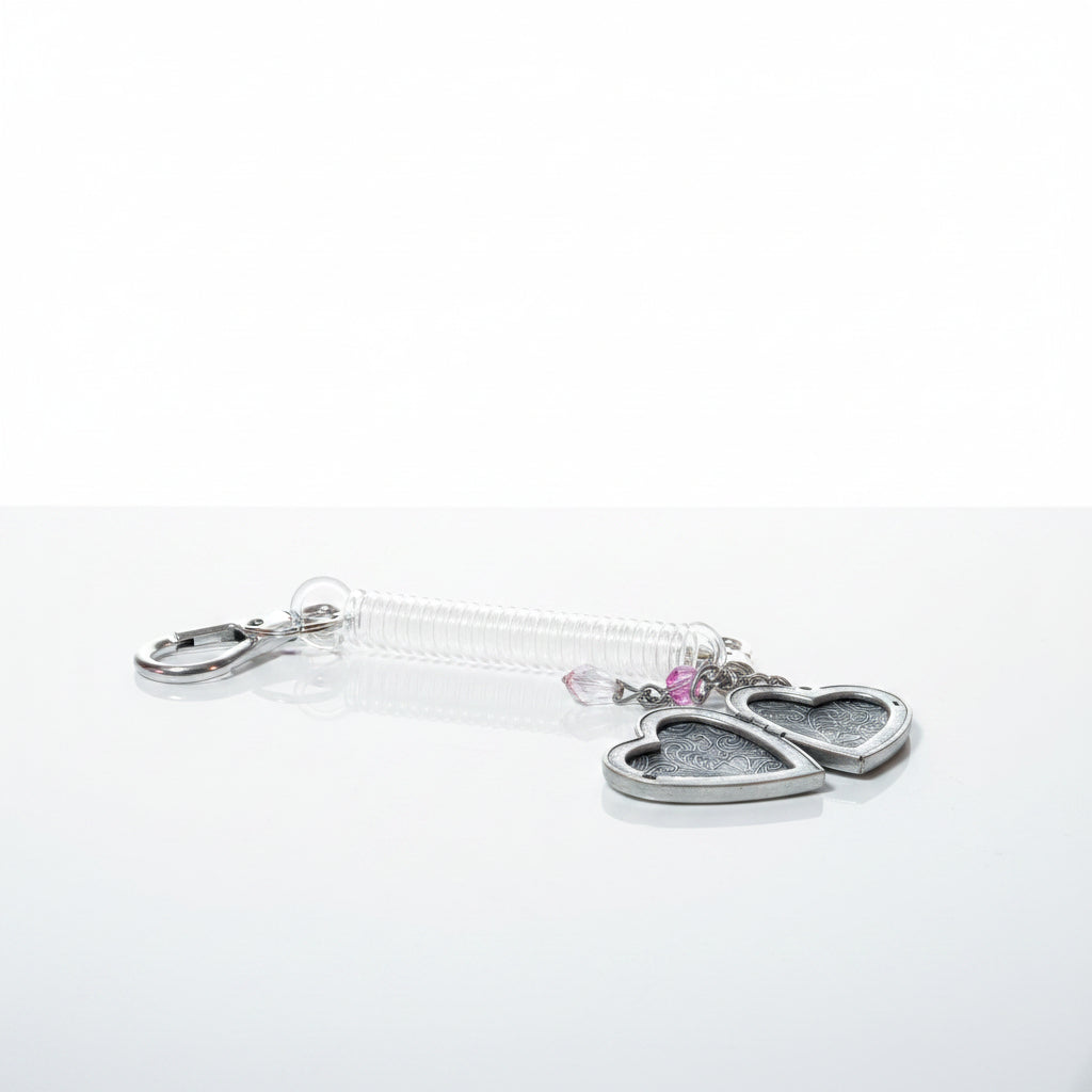 Heart Metal Locket Keychain