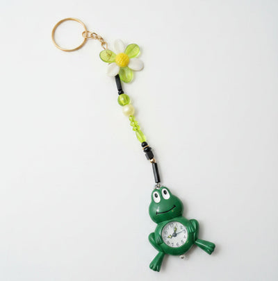 Frog Flower Watch Keychain