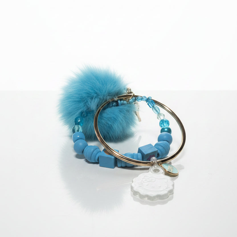 Kawaii Cat Blue Keychain