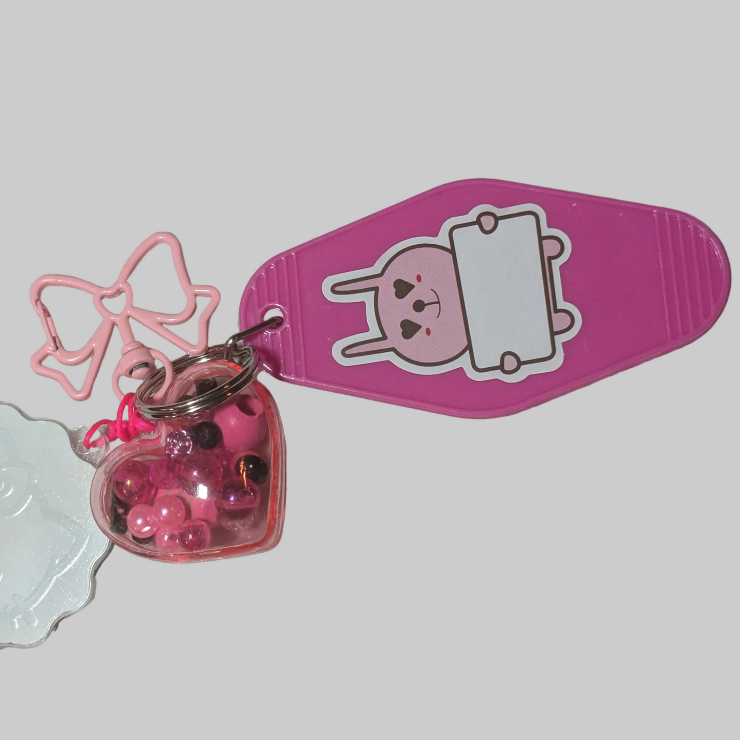 Heart Charm Personalize Keychain