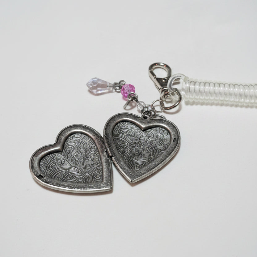Heart Metal Locket Keychain