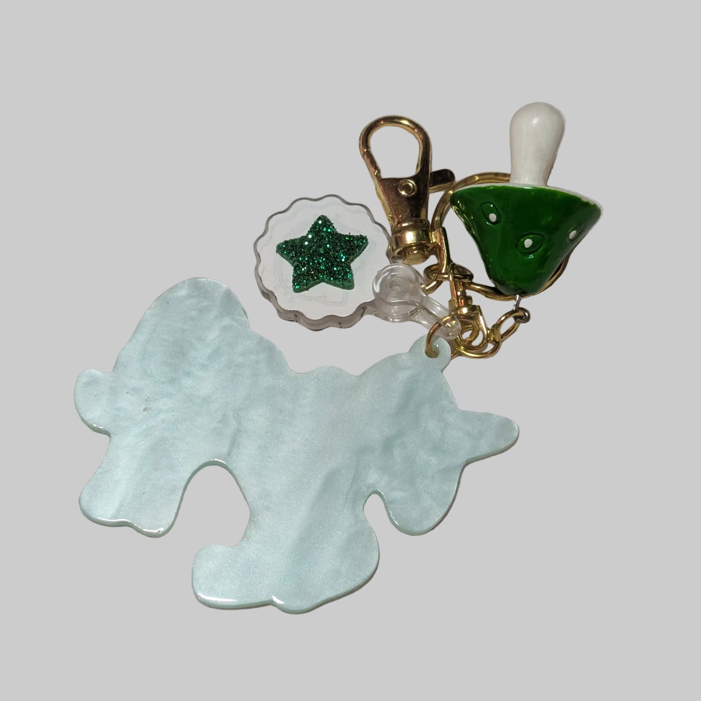 Green Keychain Charm Set