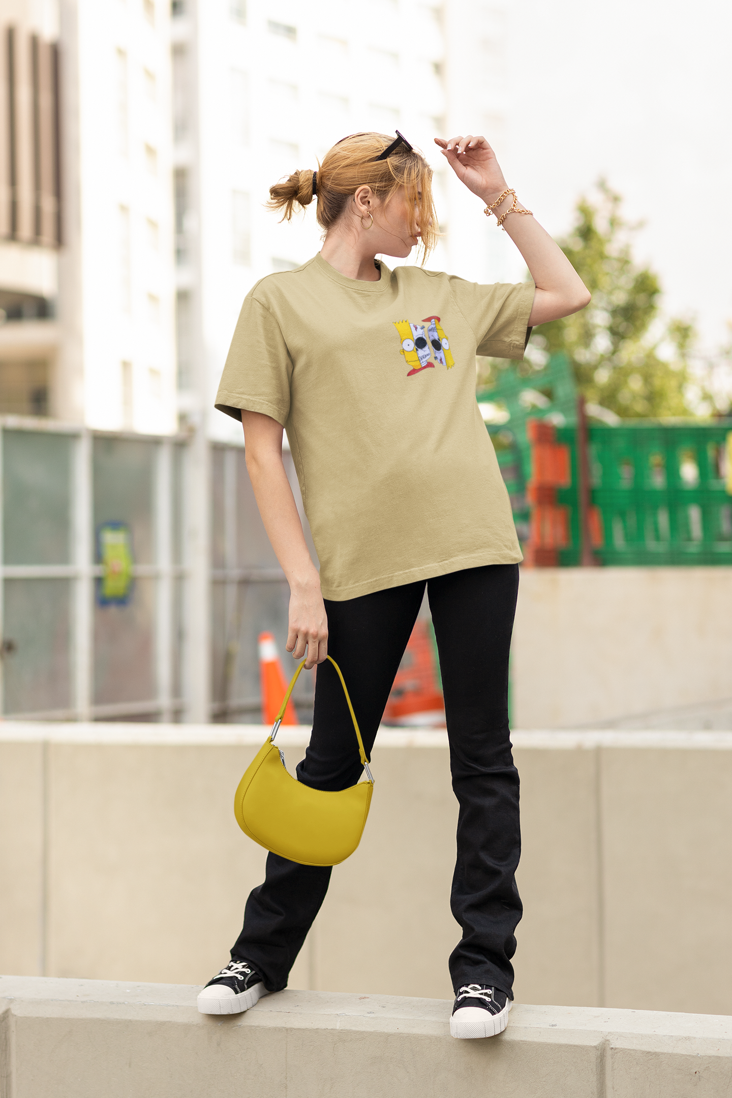 Faded Yellow Bart Simpsons Halloween T-Shirt