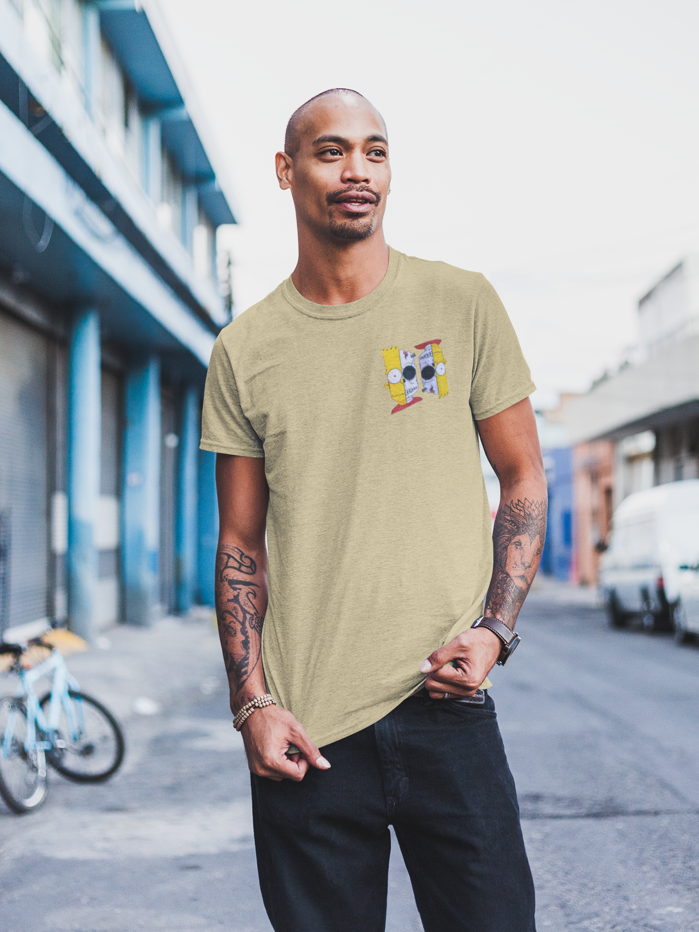 Faded Yellow Bart Simpsons Halloween T-Shirt